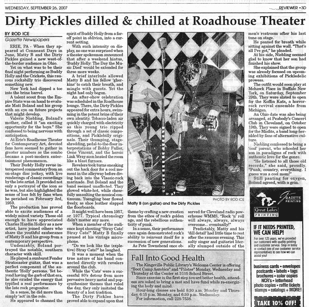 Dirty Pickles dilled & chilled at Roadhouse Theater - Gazette Newspapers